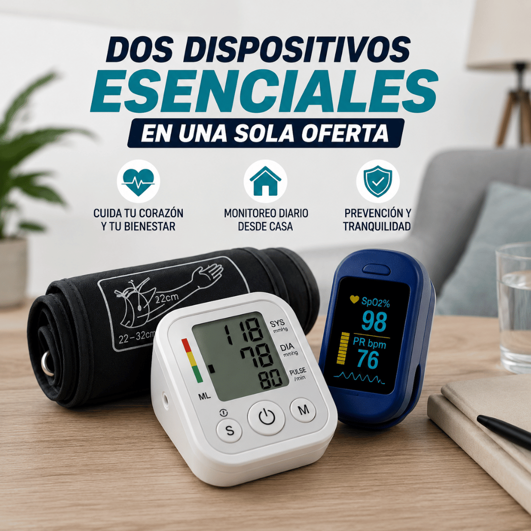 Kit Tensiometro + Oximetro  - Controla tu presión y oxígeno fácilmente desde casa