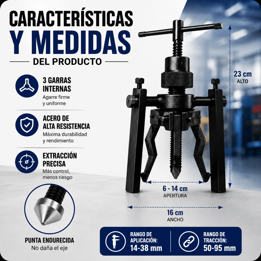 Extractor De Rodamientos y Poleas - Extrae rodamientos con precisión y menos esfuerzo