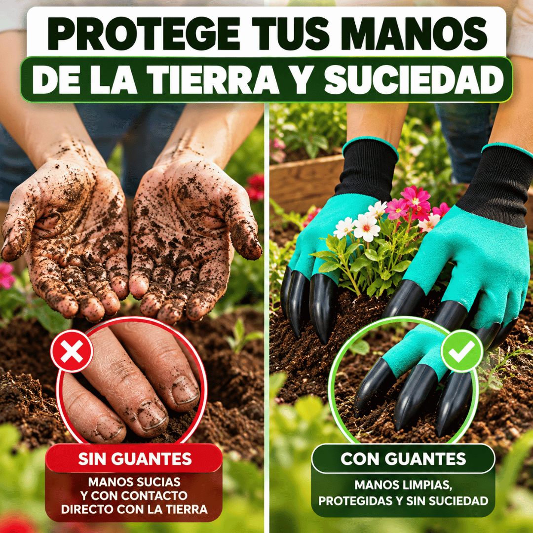 ¡Promo 2x1 Guantes Jardín con Garras Integradas! - Guantes con garras para cavar, plantar y cuidar tu jardín fácilmente