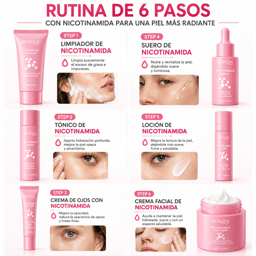 Set Skincare Bioaqua Nicotinamida - Tu rutina facial completa en un solo paso