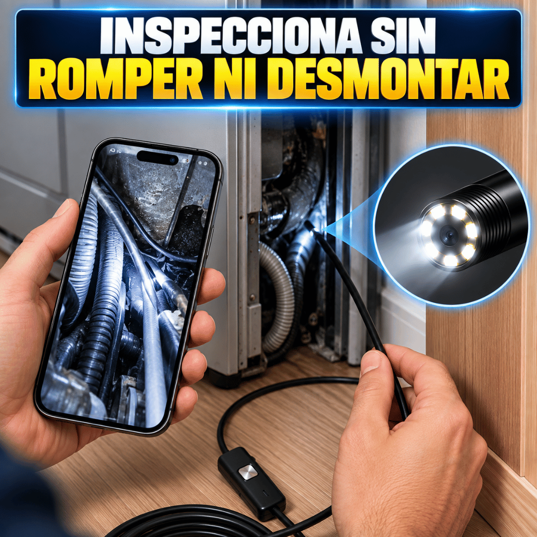 Camara Endoscopio Digital para Teléfono - Explora tuberías, ductos y espacios estrechos con claridad