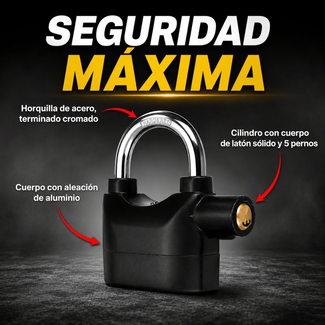Candado Anti Robo con Alarma - Disuade intentos de robo desde el primer movimiento