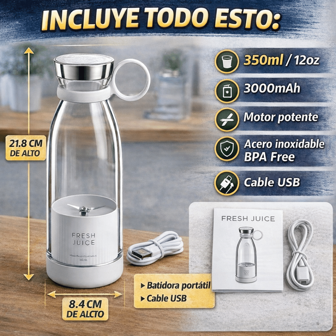 Batidora Portátil Fresh Juice - Solución práctica para bebidas saludables en tu trabajo