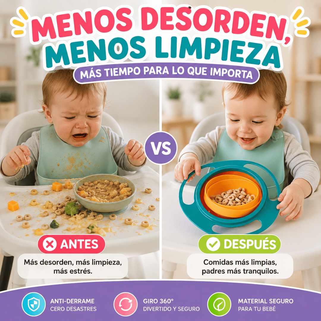 ¡Promo 2x1 Plato Bowl 360° Antiderrame Para Bebé! - Comidas más limpias y menos estrés para los padres