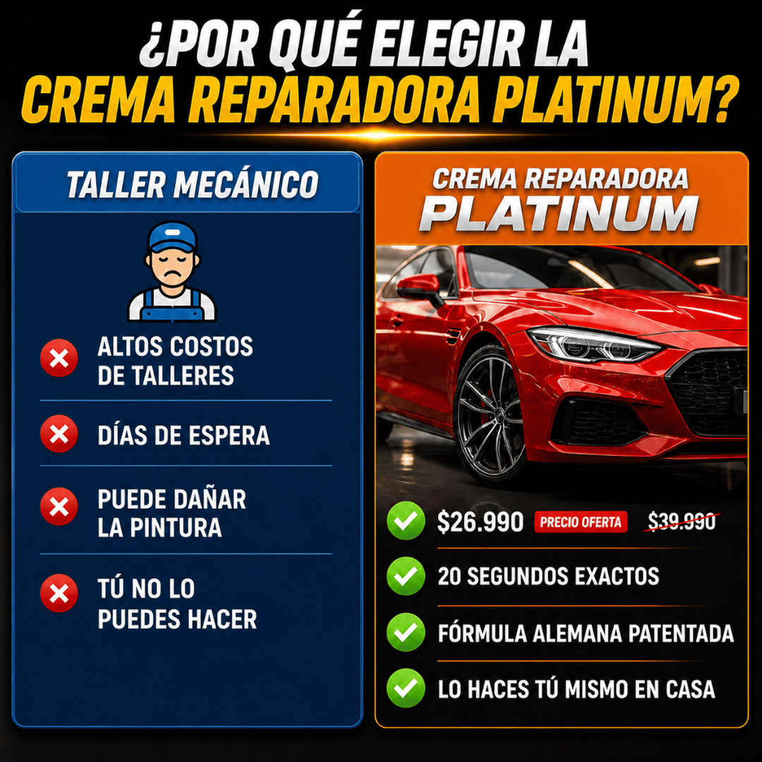 Crema Reparadora De Rayones Platinum 100ml - Elimina rayones del auto en minutos sin gastar en talleres