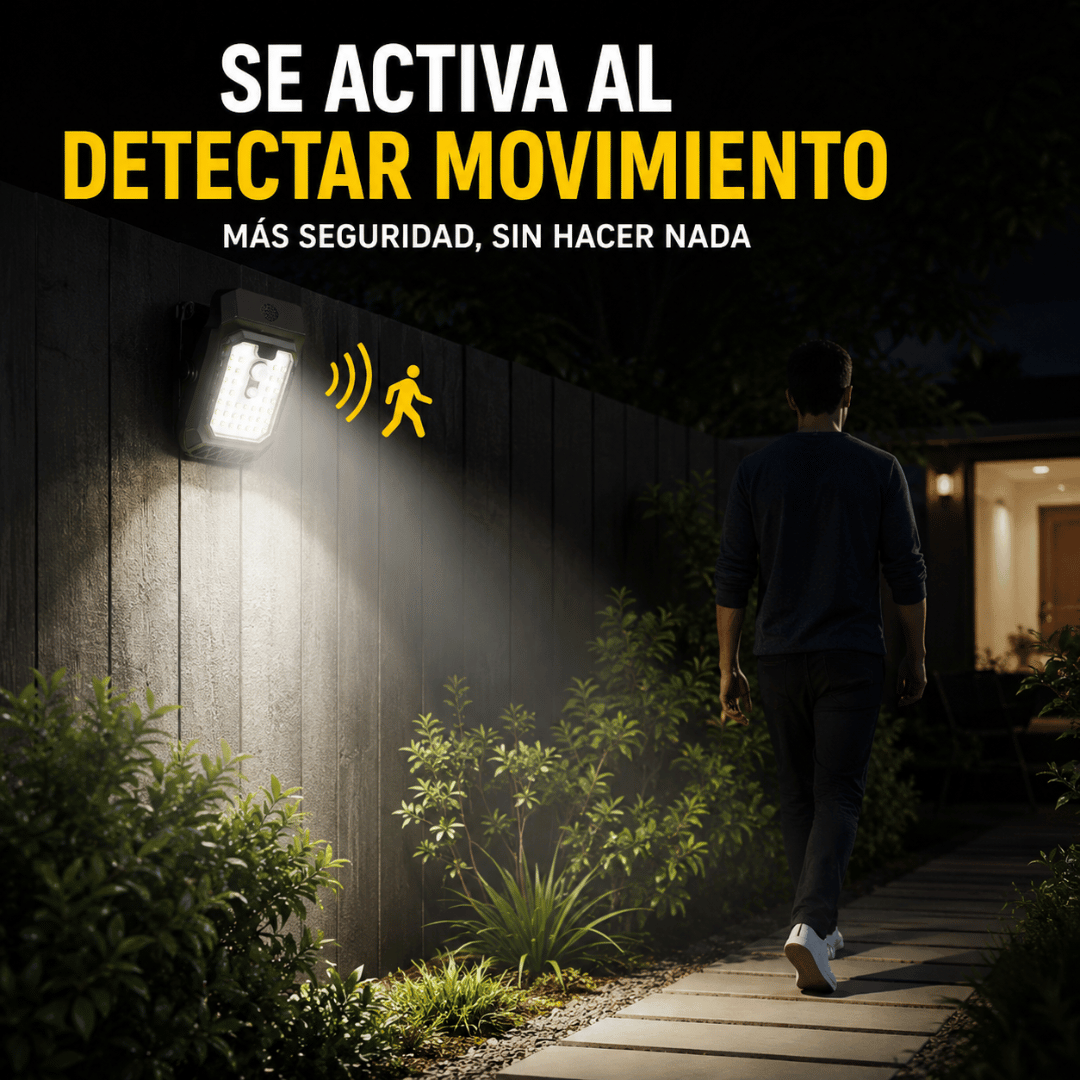 ¡Promo 2x1 Foco Solar Clip con Sensor de Movimiento! - Ilumina cualquier espacio exterior sin cables ni instalaciones