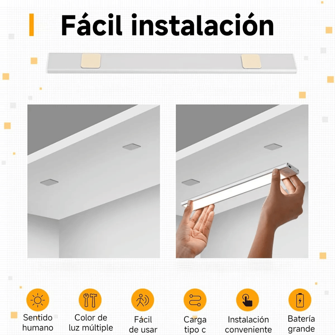 ¡PROMO 2x1 Barra LED con Sensor de Movimiento 40cm! - Ilumina donde lo necesites sin instalaciones complejas