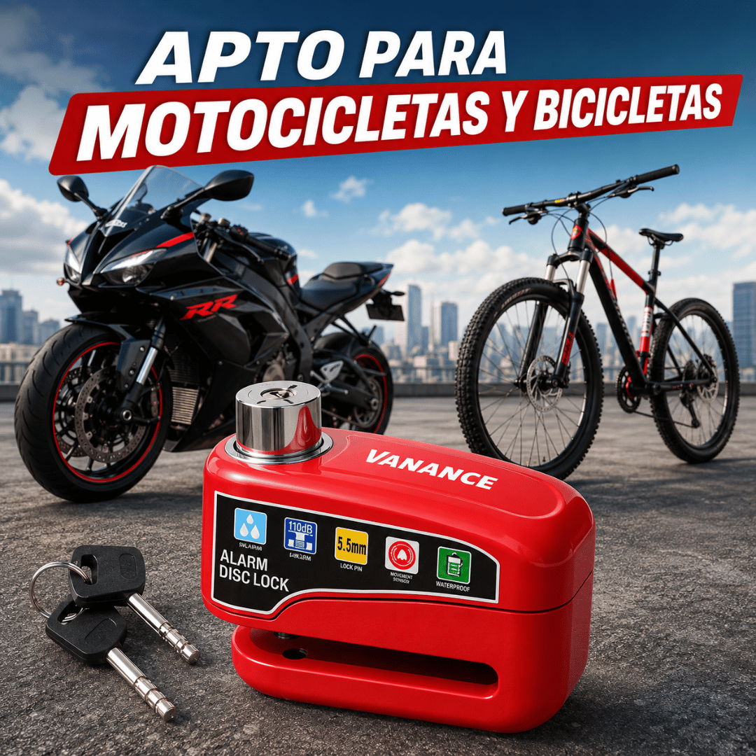 Candado para Motos Antirrobo con Alarma - Protege tu moto con una alarma de respuesta inmediata