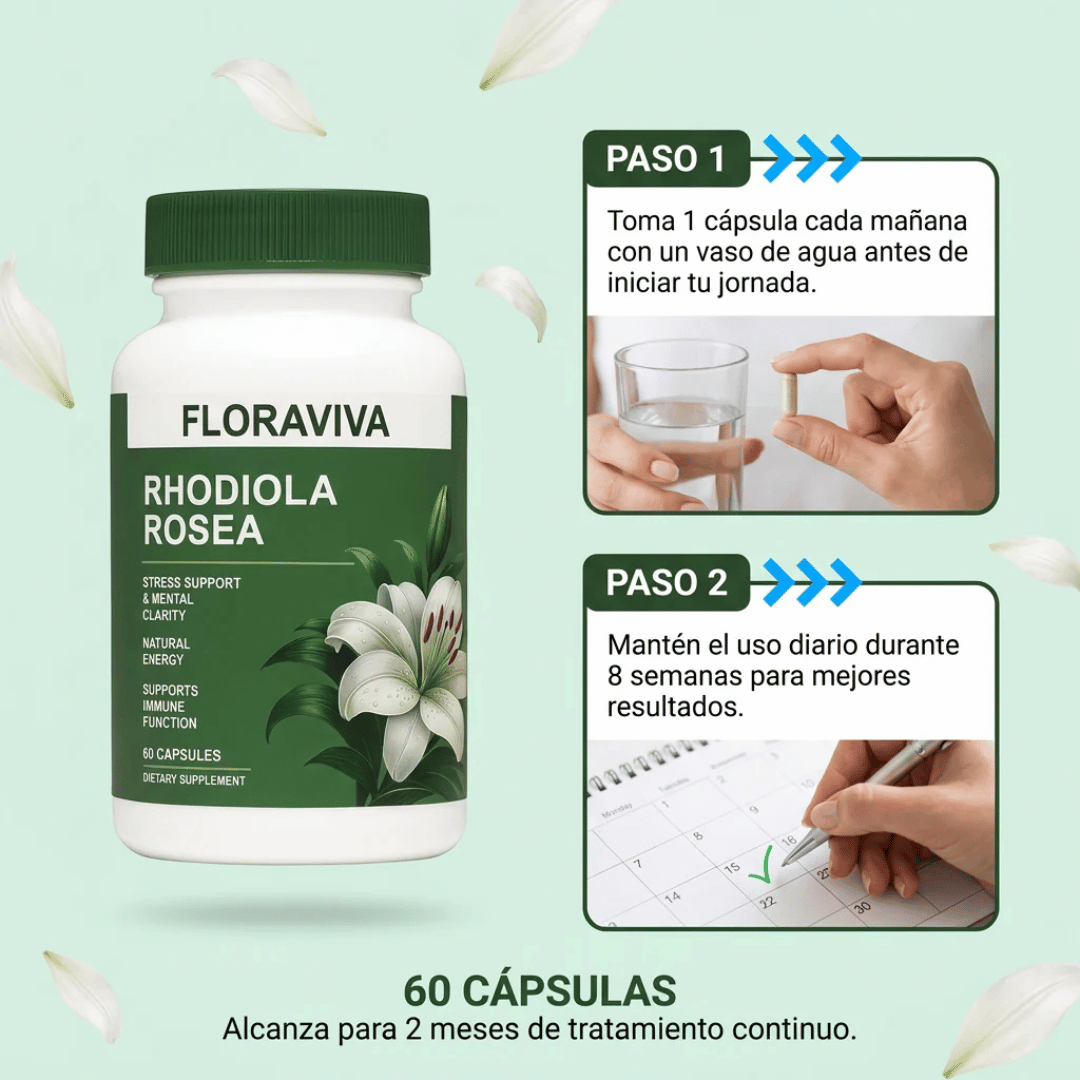 Rhodiola Rosea 60 Cápsulas - Ayuda a mantener la calma y el equilibrio emocional