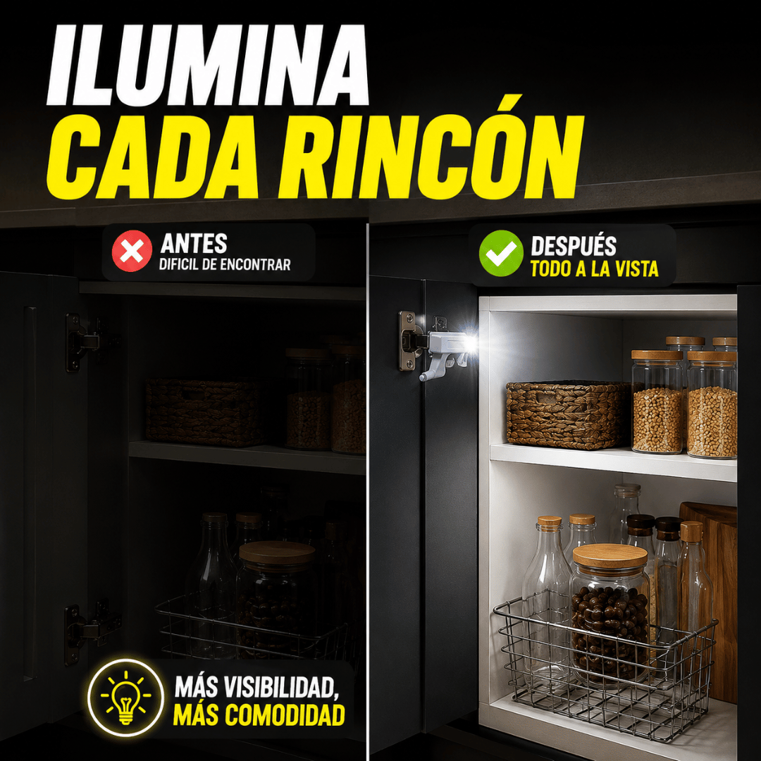 ¡Pack 10 Luces Bisagra LED Para Muebles! - Encuentra lo que buscas al instante, incluso en la oscuridad