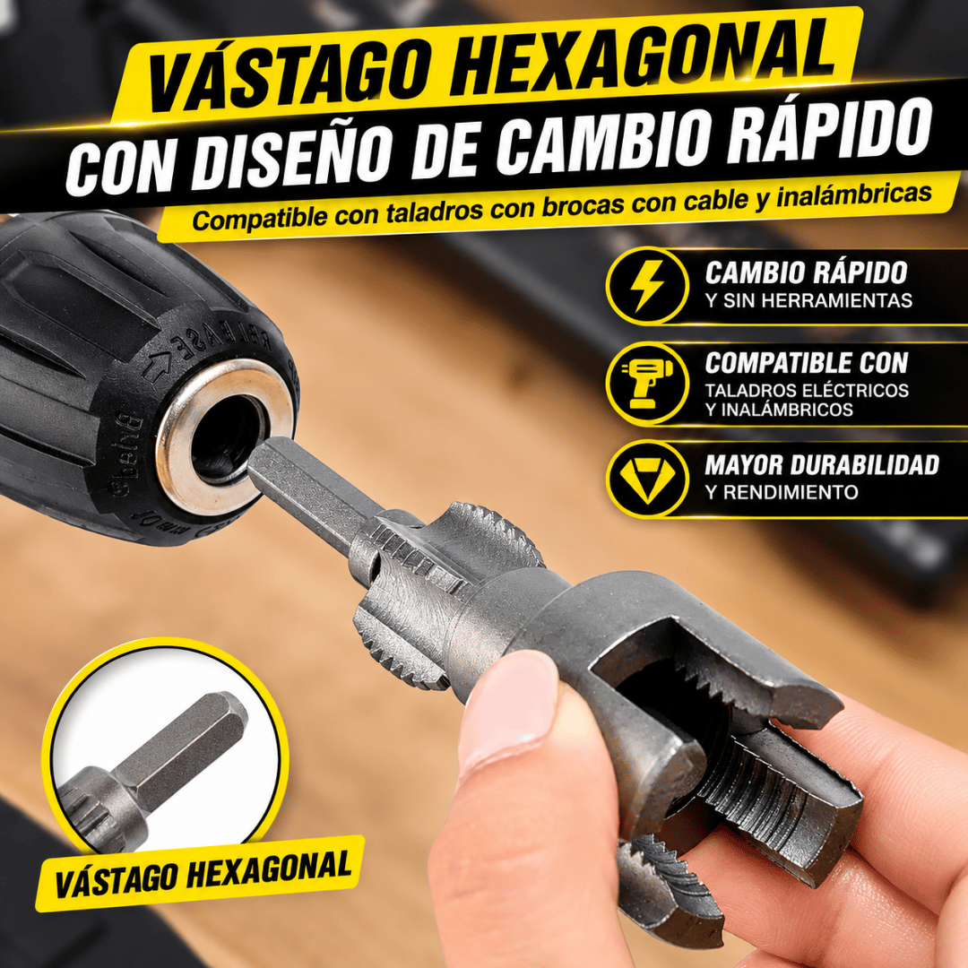 Kit Roscador para Taladro PVC PPR 1/2 y 3/4 - Realiza roscas precisas en tuberías de forma rápida