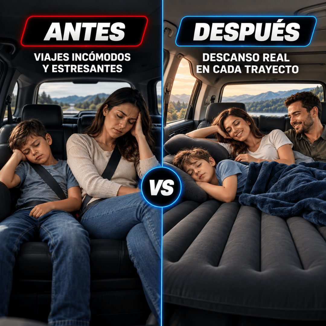 Colchon Inflable Para Auto - Descansa cómodamente en las paradas de tus viajes