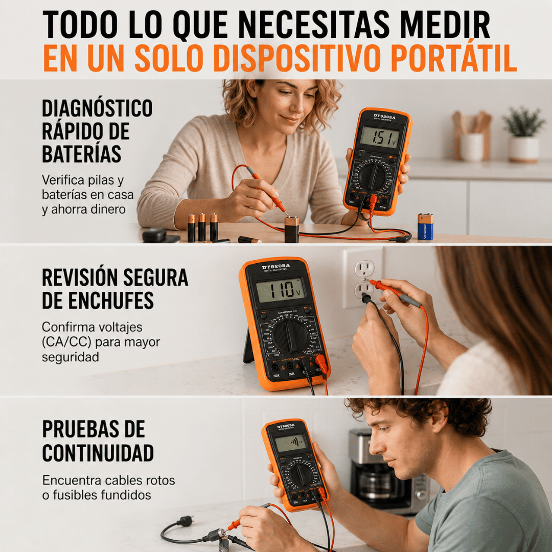 Multímetro Digital Portátil - Obtén mediciones precisas para cada revisión eléctrica