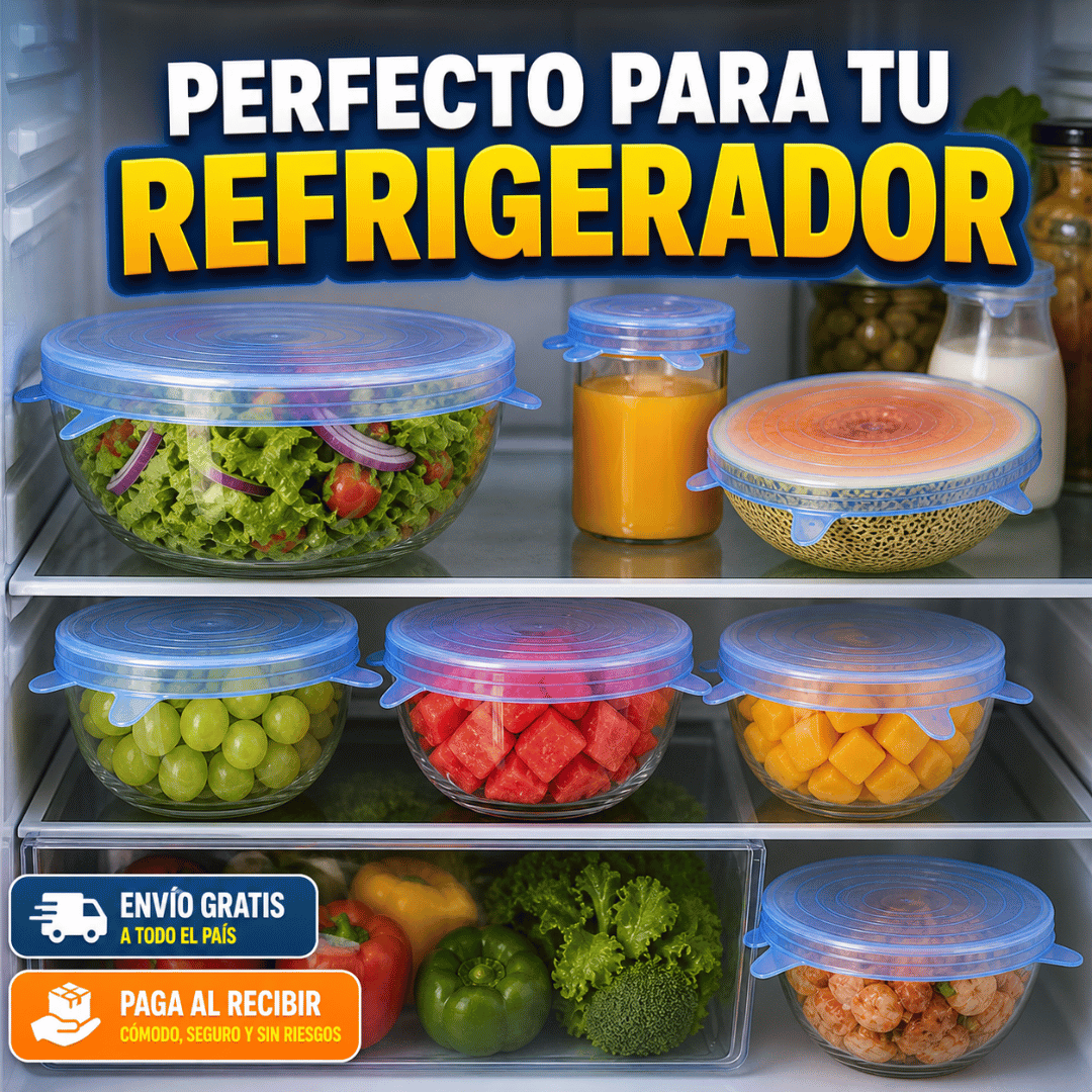 ¡Set x12 Tapas de Silicona! - Evita mezclas de olores y conserva tus alimentos como recién abiertos