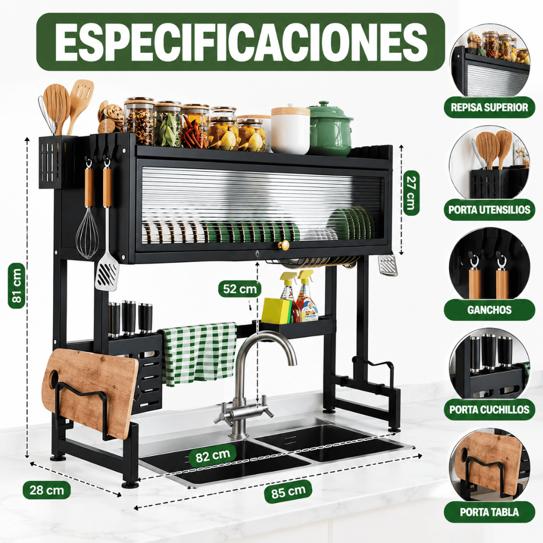 Escurridos de Platos 2 Niveles - Disfruta de una cocina más organizada y libre de desorden