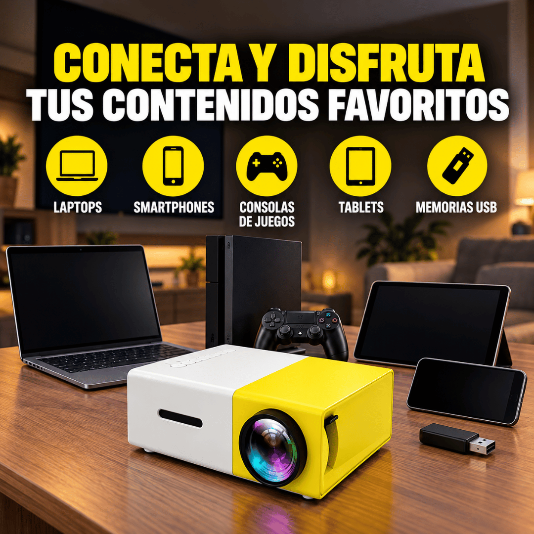 Proyector Led Portatil Full HD - Proyecta tus contenidos favoritos y disfruta una experiencia envolvente