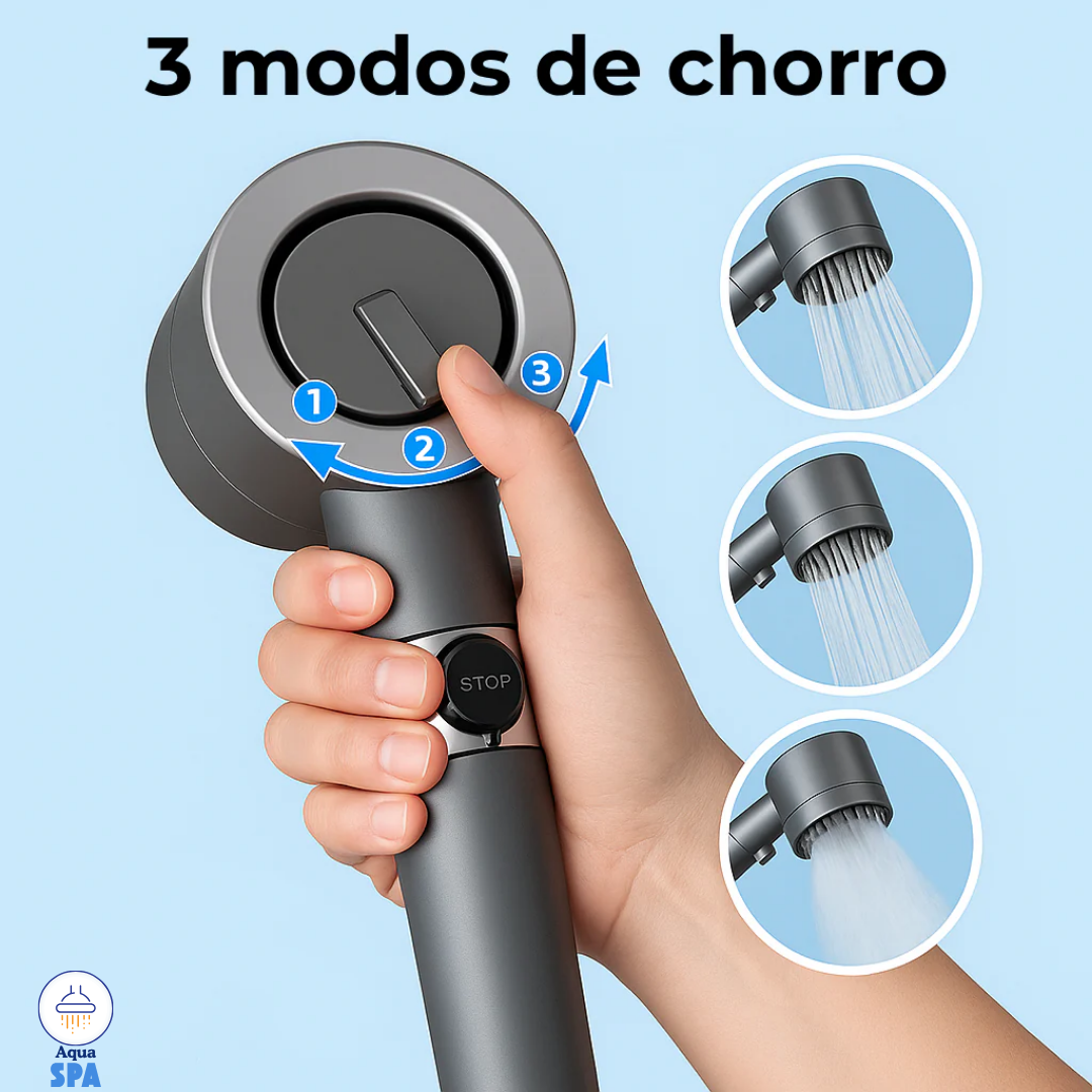 Cabezal de ducha a presión AquaSpa - Cuida tu piel y tu bolsillo