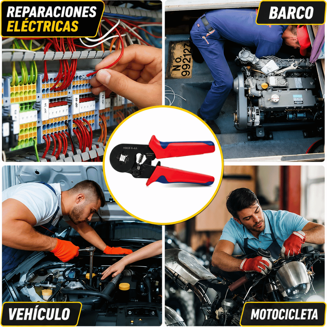 Kit Crimpadora + Estuche 1200 Terminales - Realiza conexiones eléctricas firmes y precisas en minutos