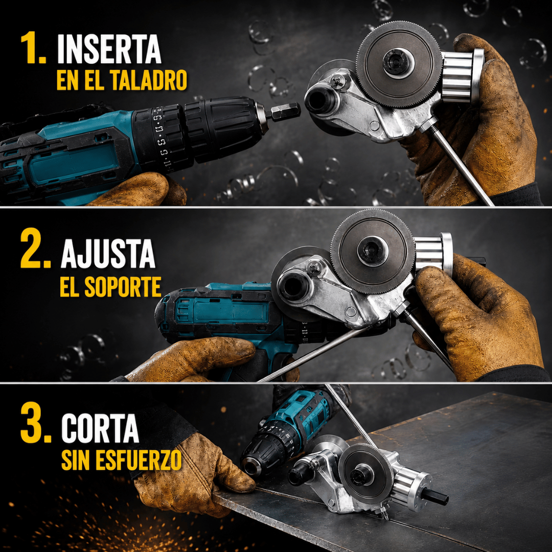Cortador de Placa Metálica para Taladro Eléctrico - Transforma tu taladro en una herramienta de corte eficiente