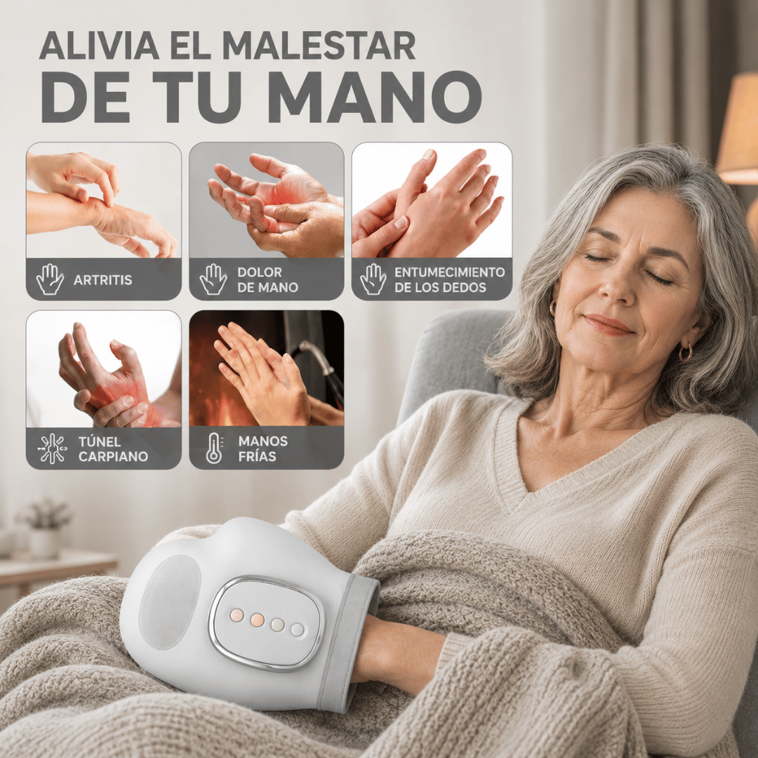 Guante Masajeador para Artritis - Masaje y calor para aliviar la tensión y rigidez de tus manos