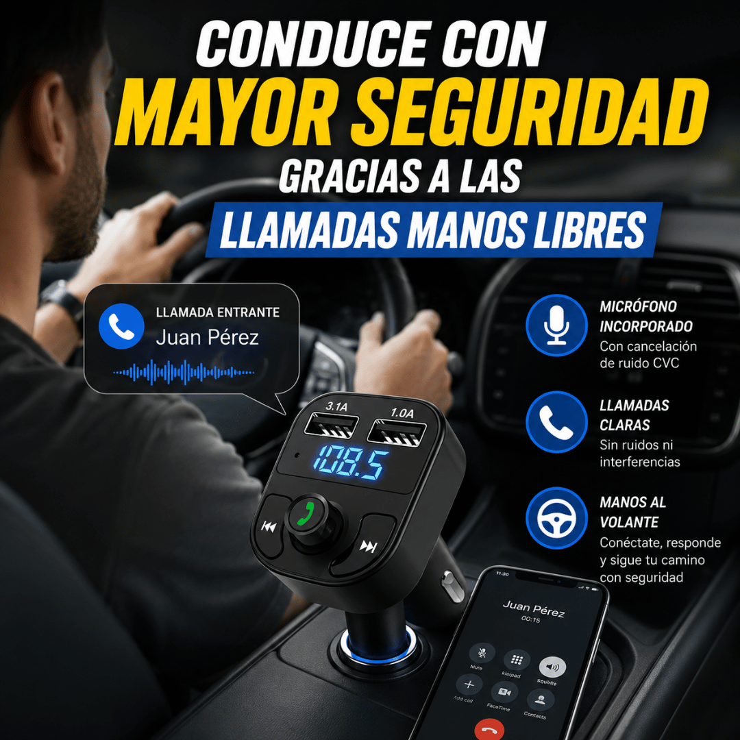 Transmisor Bluetooth para Autos - Actualiza tu auto antiguo en segundos y sin instalaciones complicadas