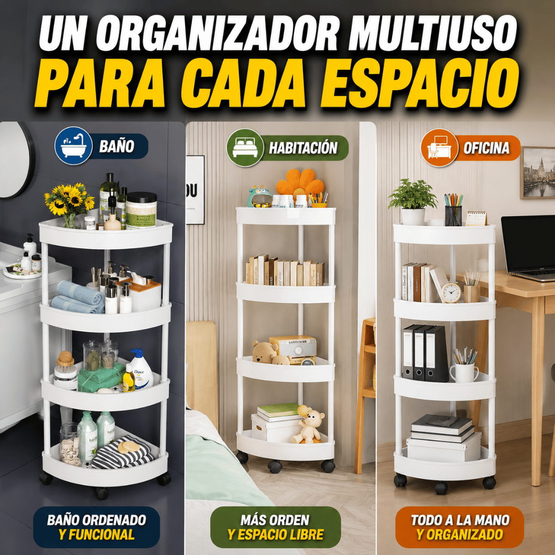 Organizador Esquinero Con Ruedas 4 Niveles - Aprovecha cada rincón y mantén tu hogar organizado