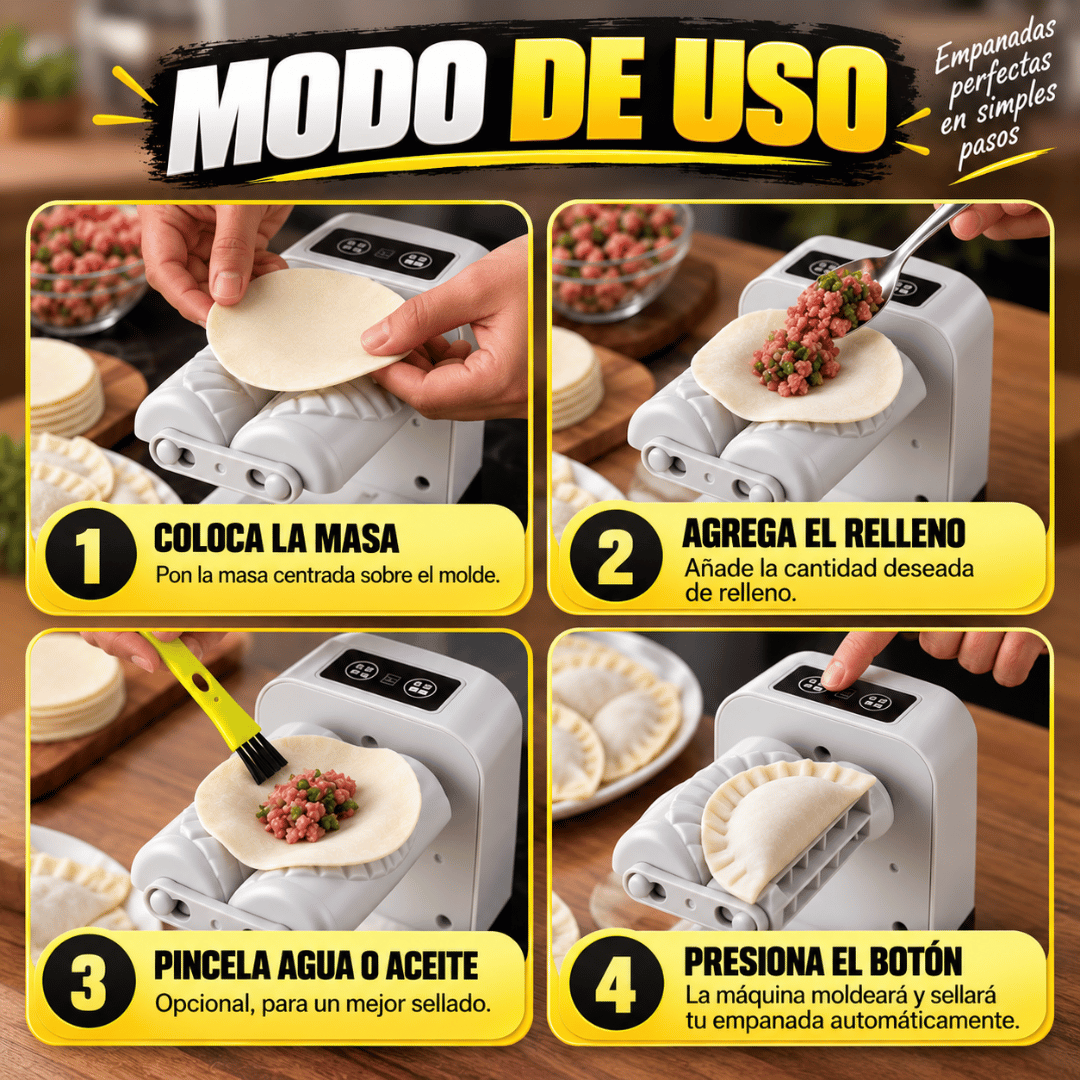 Maquina Mini Empanadas Eléctrica - Prepara empanadas de forma rápida, fácil y uniforme