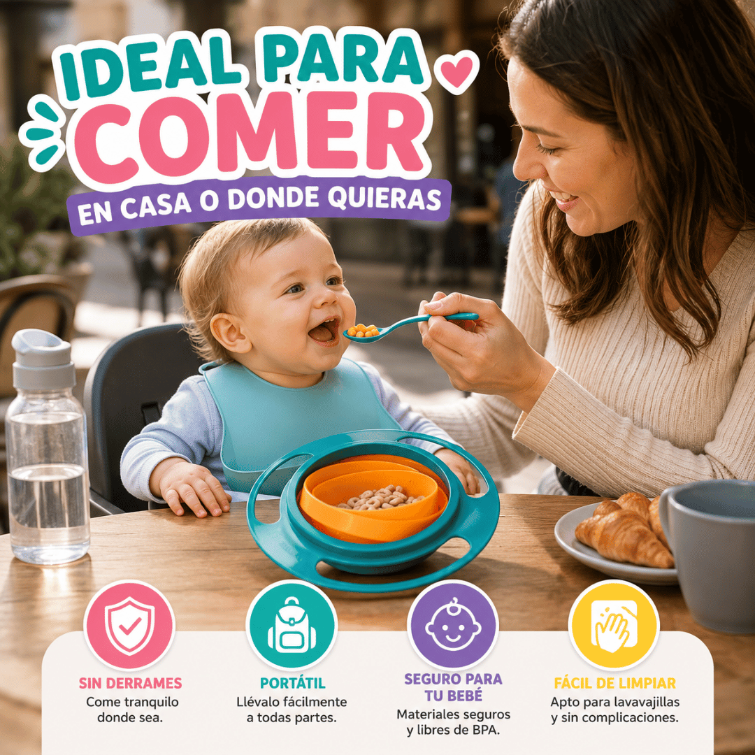 ¡Promo 2x1 Plato Bowl 360° Antiderrame Para Bebé! - Comidas más limpias y menos estrés para los padres