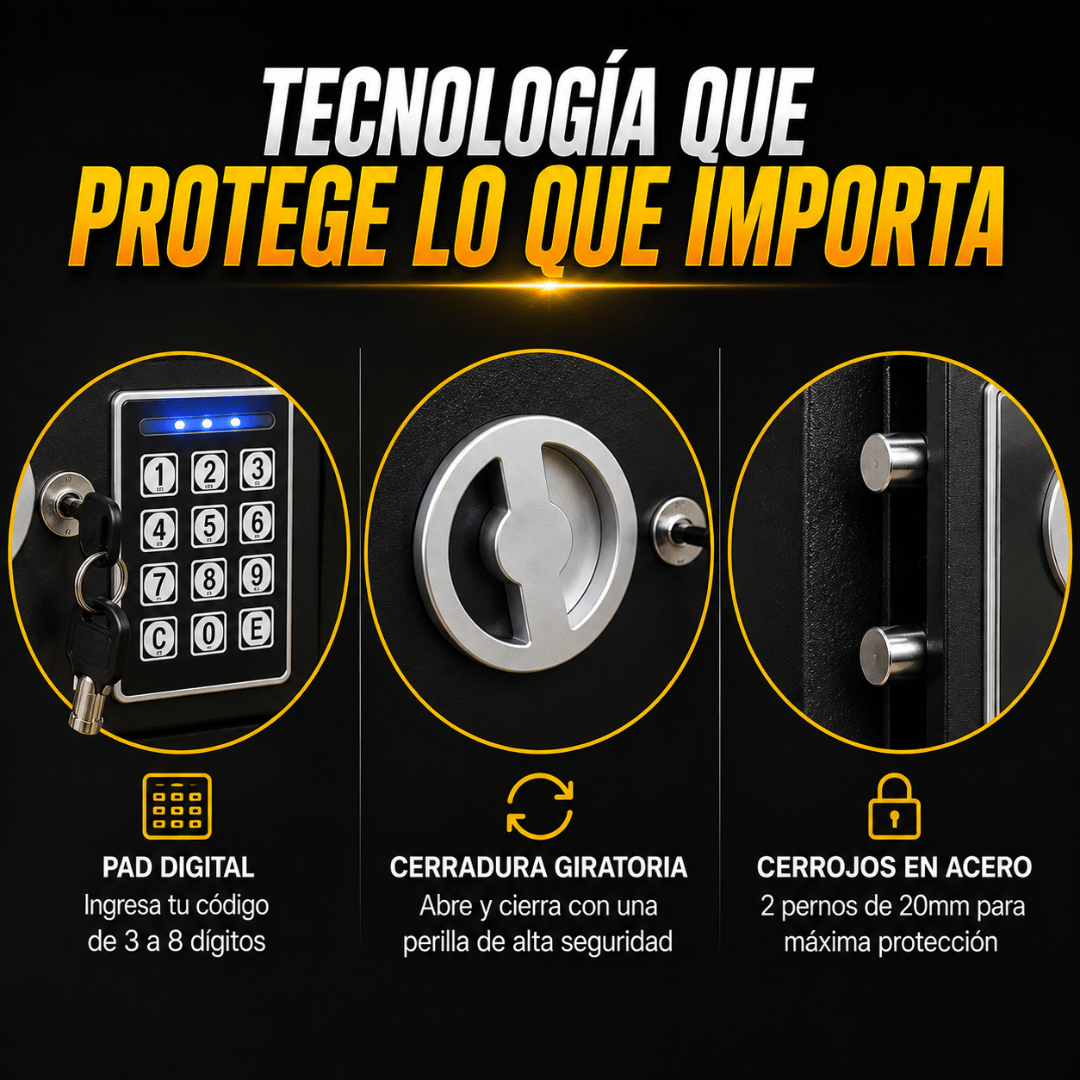 Caja Fuerte De Seguridad Digital - Mantén dinero, documentos y joyas importantes protegidos