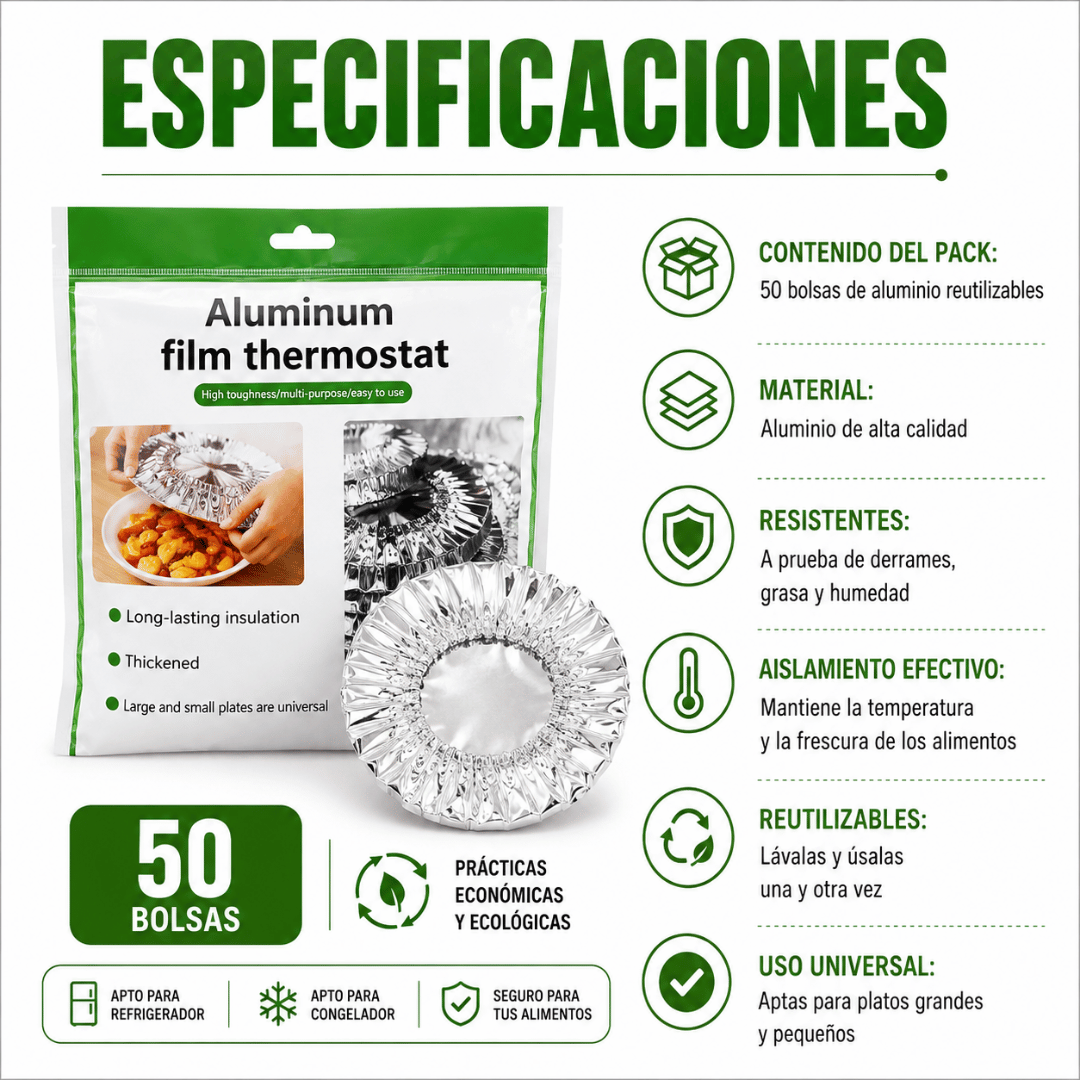 ¡Pack 50 Tapas Térmicas para Comida! - Mantén tus alimentos frescos de forma práctica