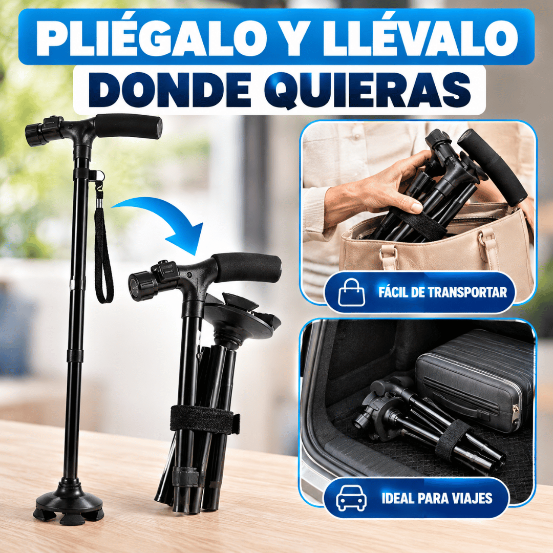 Baston Ortopedico Retractil LED - Seguridad y soporte para caminar con mayor confianza