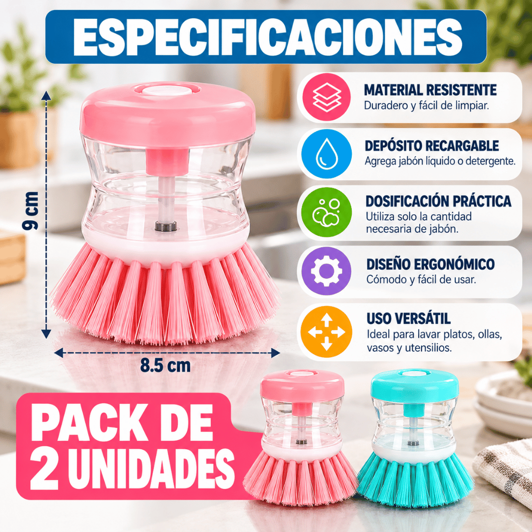 ¡Pack 2 Dispensadores Automáticos De Jabón - Reemplaza las esponjas tradicionales por una limpieza más higiénica