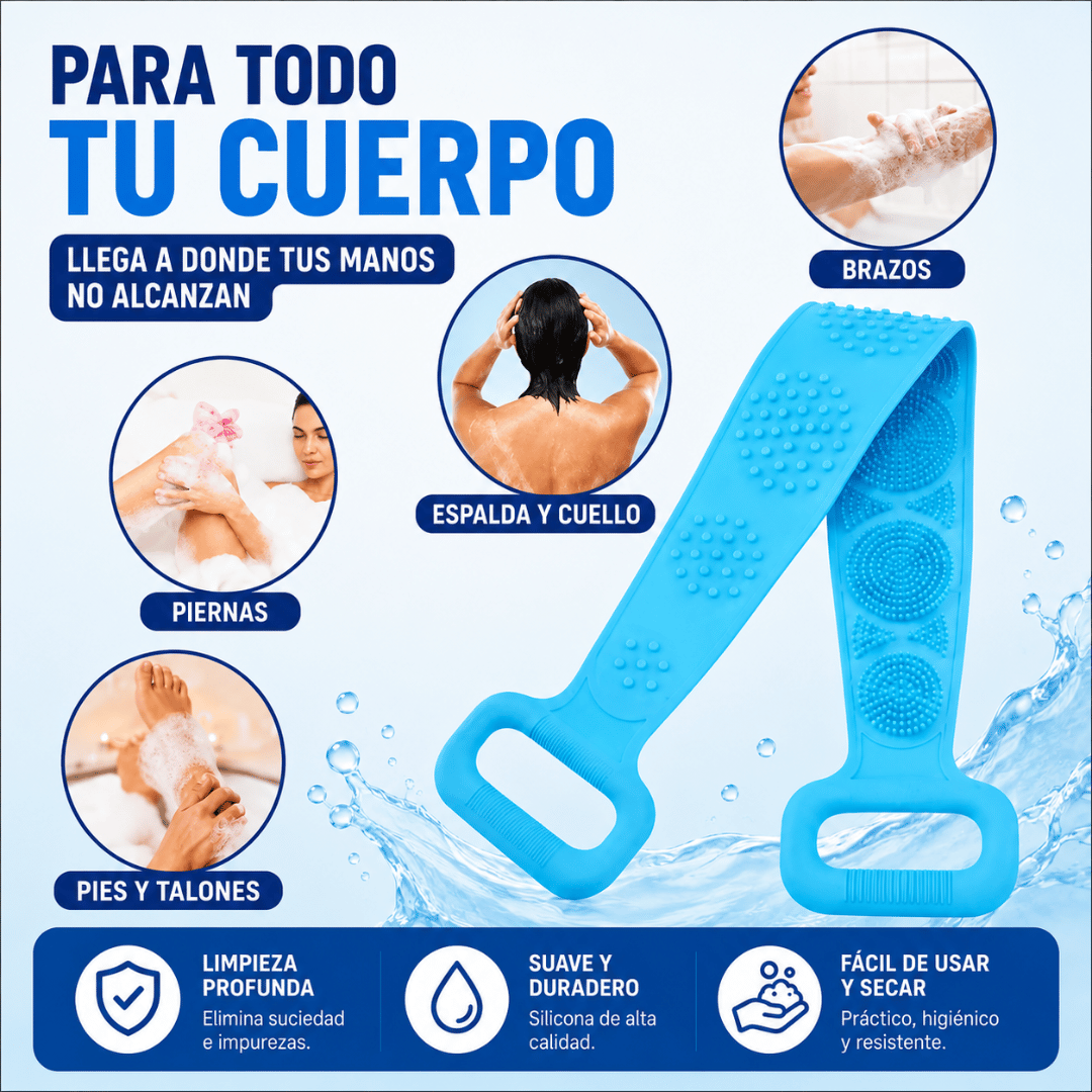 ¡Promo 2x1 Banda Silicona Exfoliante de Baño! - Elimina impurezas y revela una piel más suave y limpia