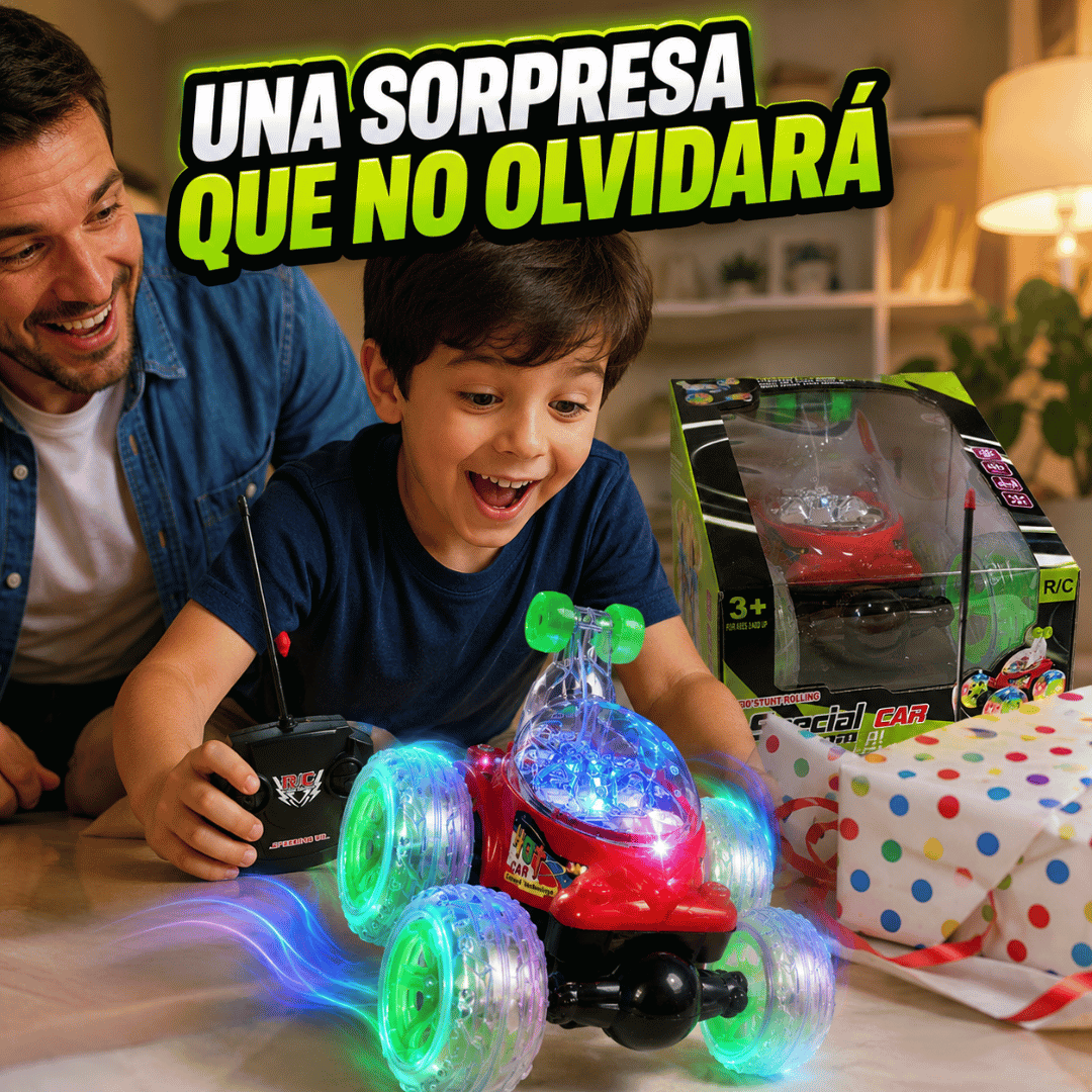 Auto Control Remoto Acrobatico LED - ¡El Regalo Perfecto para el día del niño!