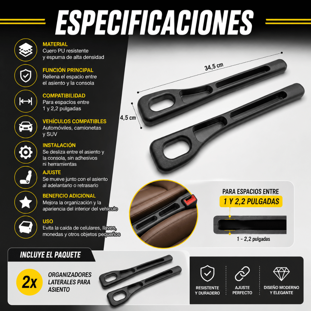 Pack Organizador Lateral de Asientos - Evita pérdidas y conduce sin distracciones