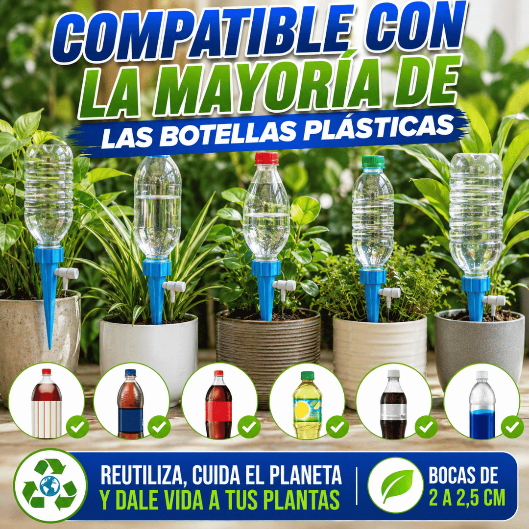 ¡Kit 6 Estacas Riego Goteo inteligente! - Mantén tus plantas saludables mientras optimizas el uso del agua