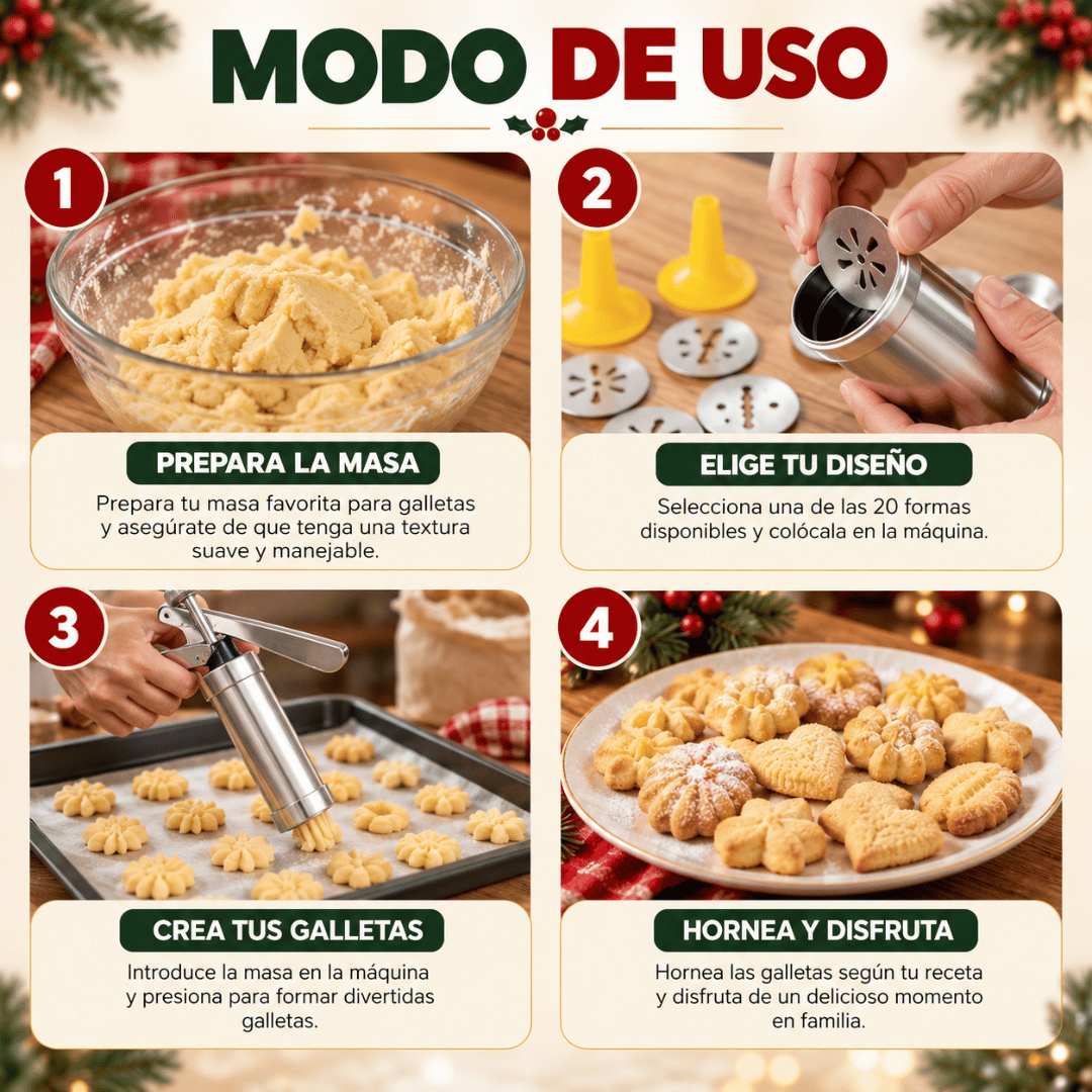 Pistola Para Hacer Galletas Navidad - Crea galletas navideñas y comparte momentos especiales en familia