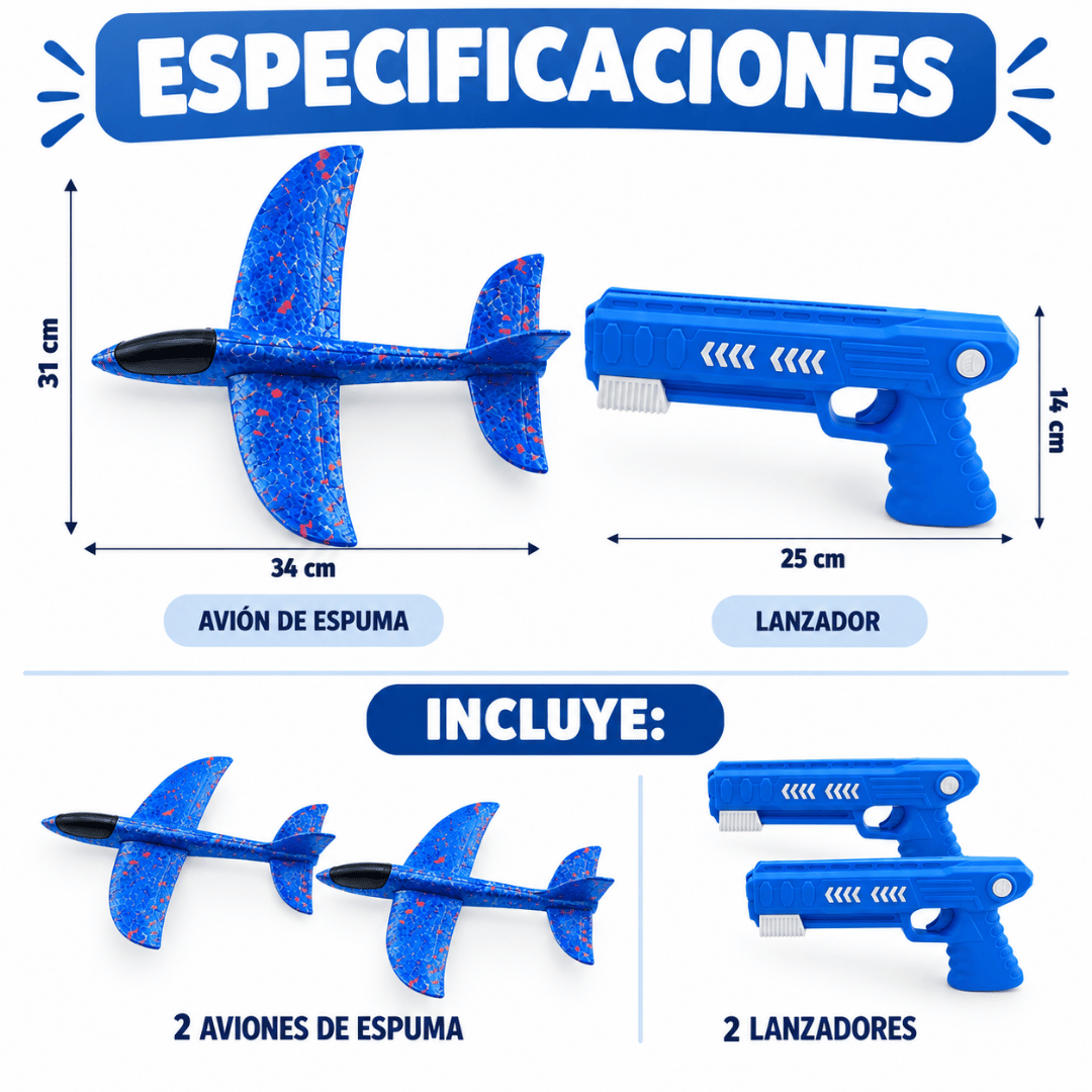 ¡Promo 2x1 Pistola Lanzadora de Aviones! - El regalo ideal para llenar sus días de diversión y movimiento