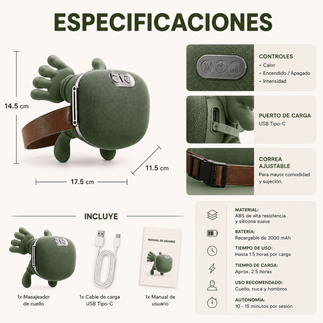 Masajeador Cervical - Reduce la tensión del cuello después de un día agotador