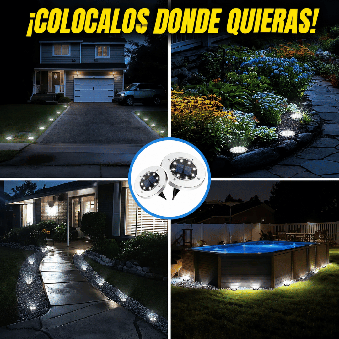 ¡Pack 4 Focos Solares Jardín Estaca! - Ilumina tu jardín automáticamente sin gastar electricidad