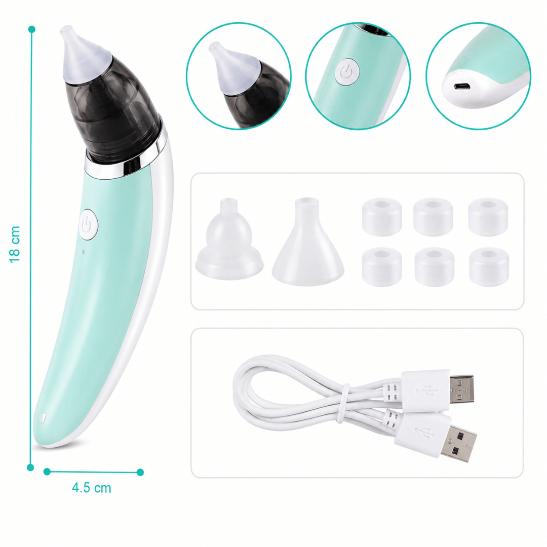 Extractor Nasal Eléctrico Para Bebé - Alivia la congestión nasal de tu bebé de forma suave y práctica