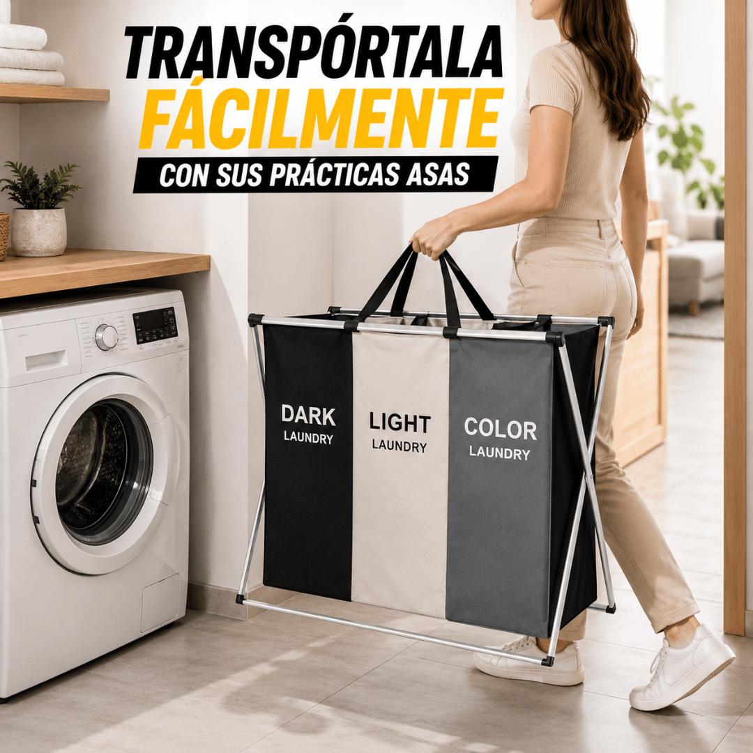 Canasta de Ropa Sucia 3 en 1 - Organiza tu ropa de forma práctica y ordenada