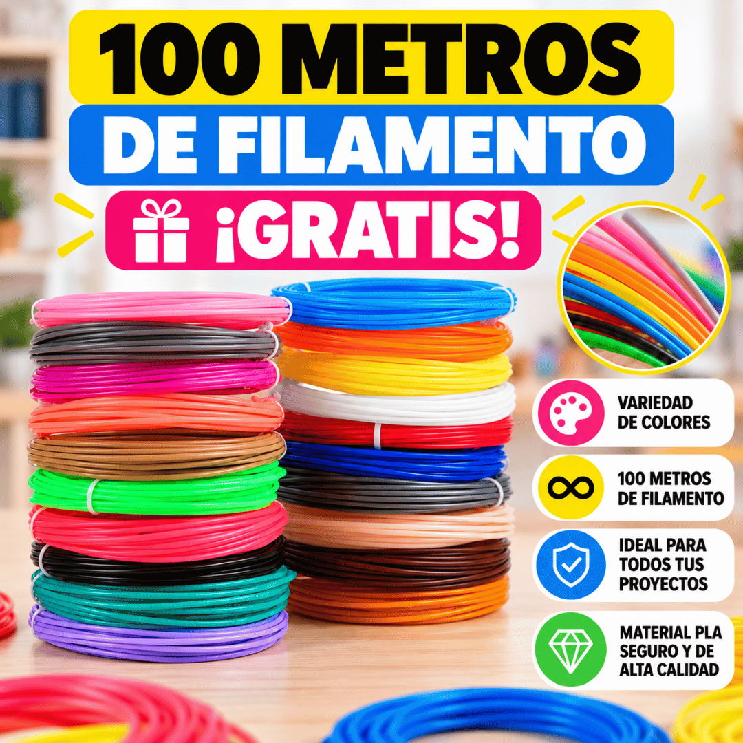 ¡Promo Lapiz 3D + 100 Metros Filamentos! - Diversión creativa para transformar ideas en figuras 3D