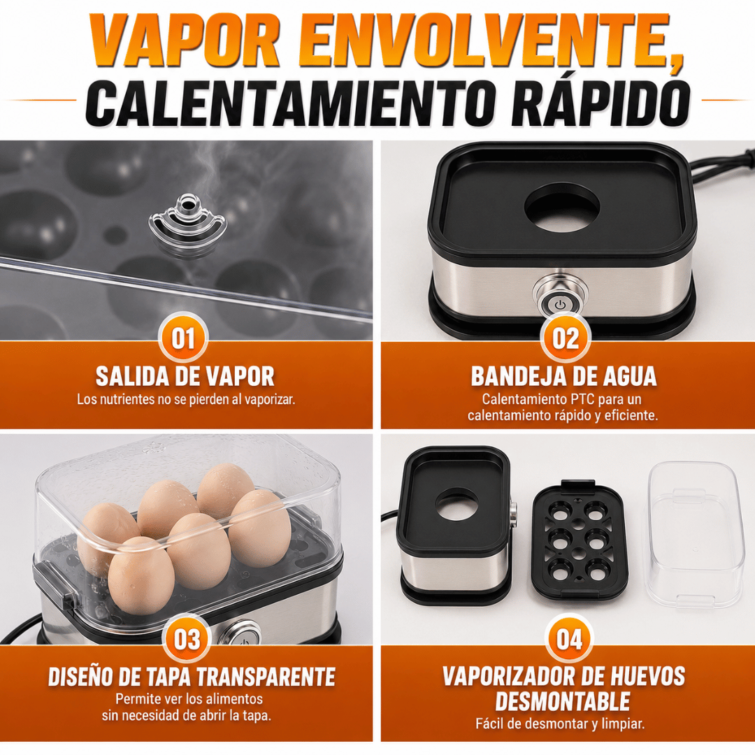 Cocedor Eléctrico Huevos - Huevos cocidos al punto perfecto en minutos