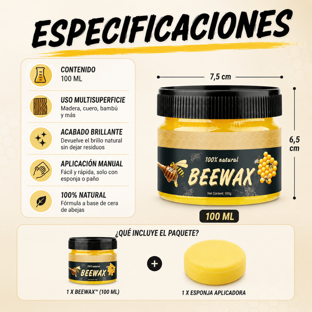 Beewax™ Cera Restauradora - Devuelve vida y protección a madera, cuero y más fácilmente