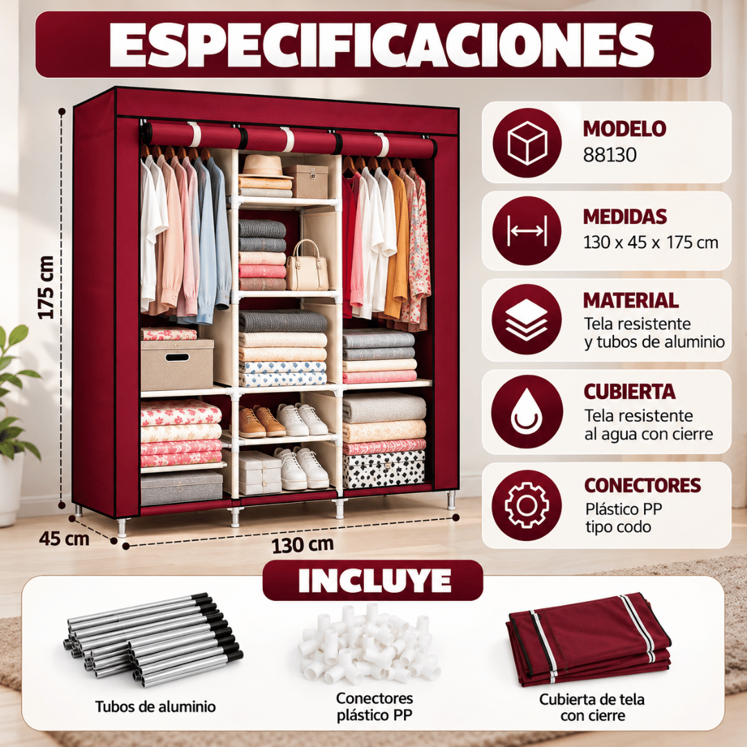 Armario Closet Armable - Organiza tu ropa y aprovecha mejor cada espacio