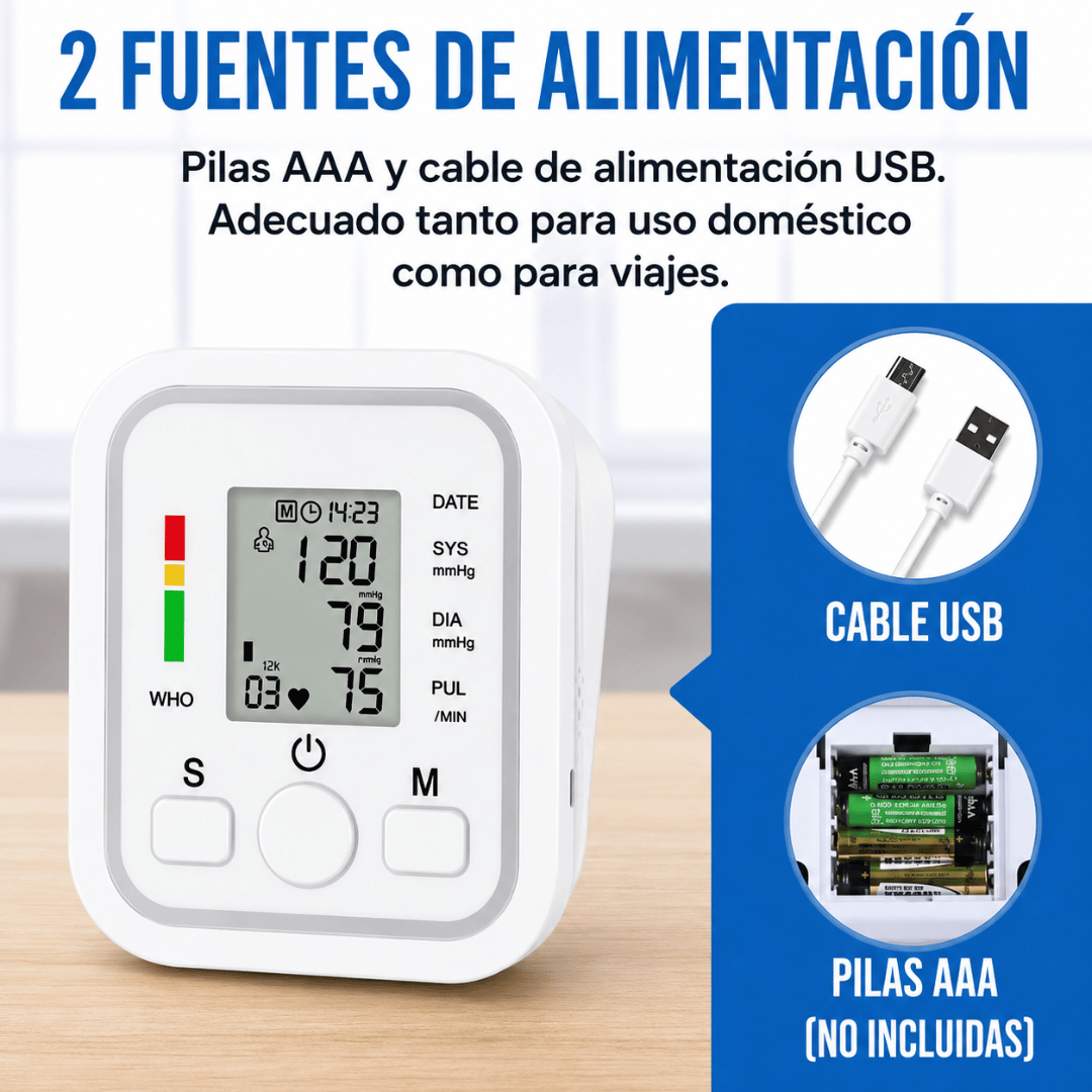 Tensiometro Digital - Controla tu presión arterial fácilmente desde la comodidad de tu hogar.