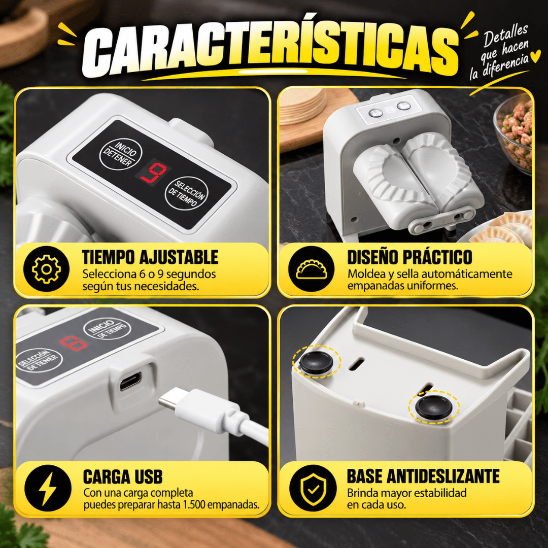Maquina Mini Empanadas Eléctrica - Prepara empanadas de forma rápida, fácil y uniforme
