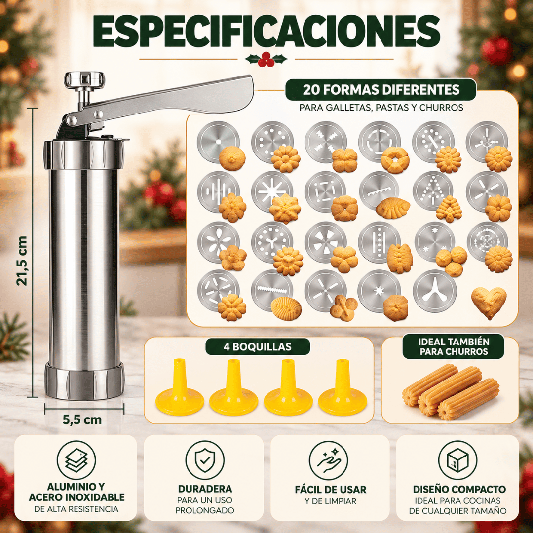 Pistola Para Hacer Galletas Navidad - Crea galletas navideñas y comparte momentos especiales en familia