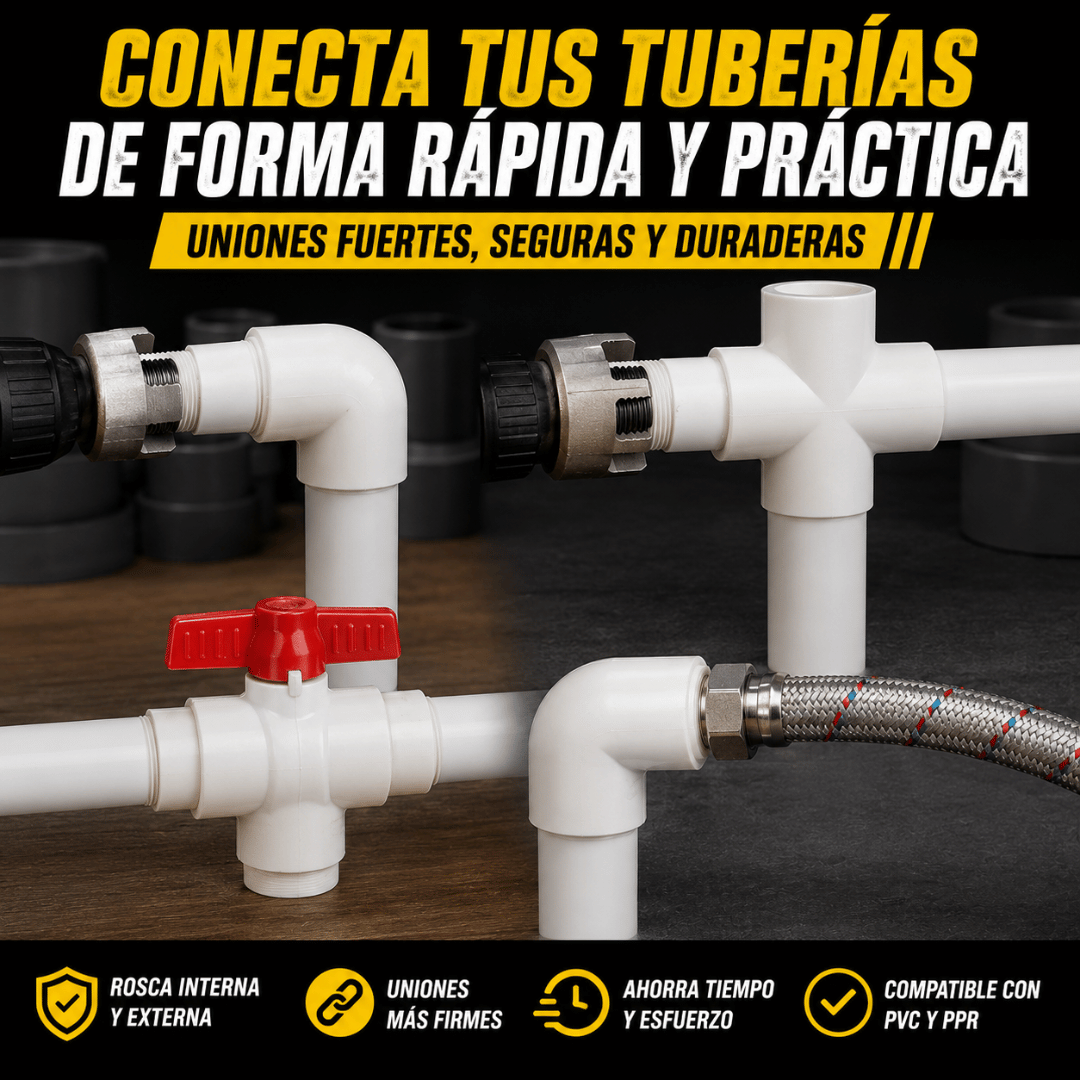 Kit Roscador para Taladro PVC PPR 1/2 y 3/4 - Realiza roscas precisas en tuberías de forma rápida